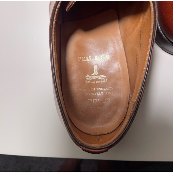 Peal & Co. Medallion Captoe Oxford Leather Shoes - T06585 Brown - US Size 9.5 - Picture 10 of 12